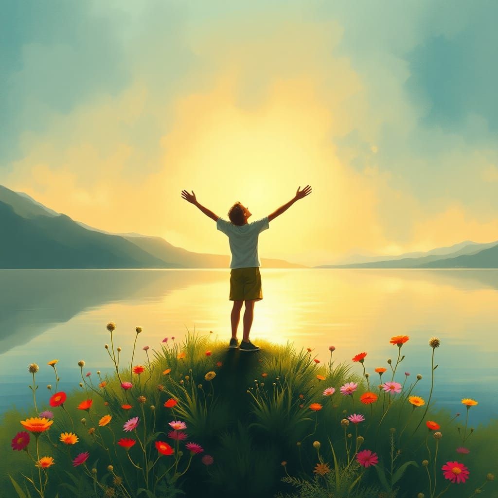 Dawn Embrace: Hope and Renewal at the Lake