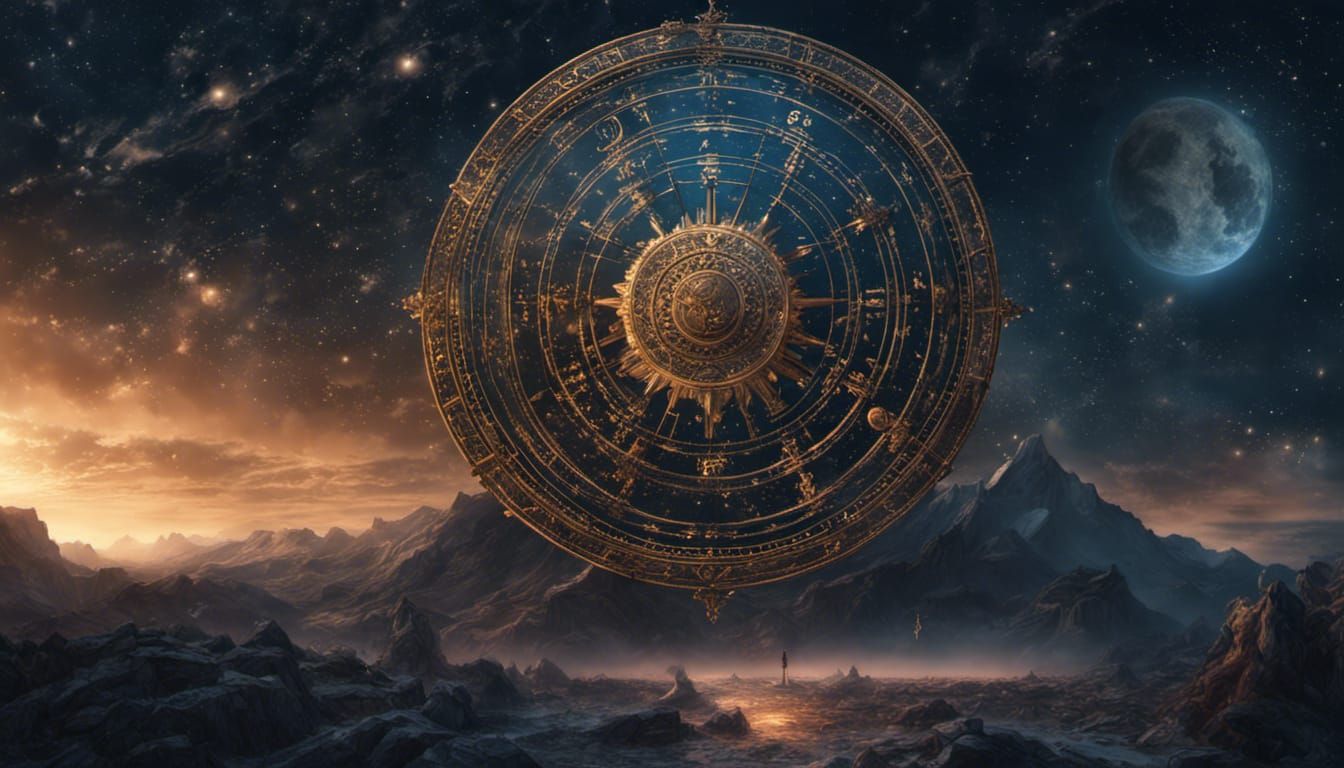 Detailed Zodiac Constellations in Night Sky