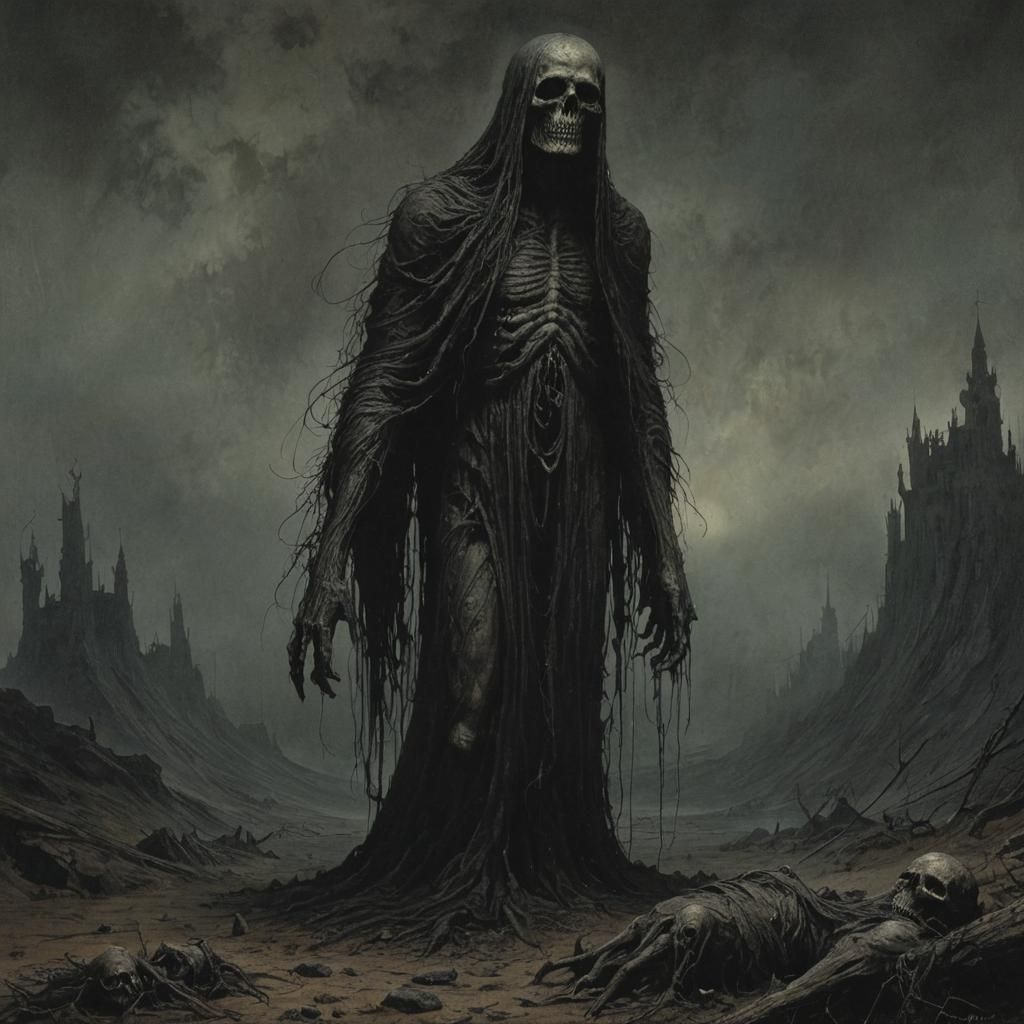 Grimdark Landscape in a Dark Surrealism Style