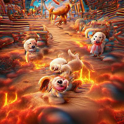 Adorable Dogs Run Through Hell in 3D