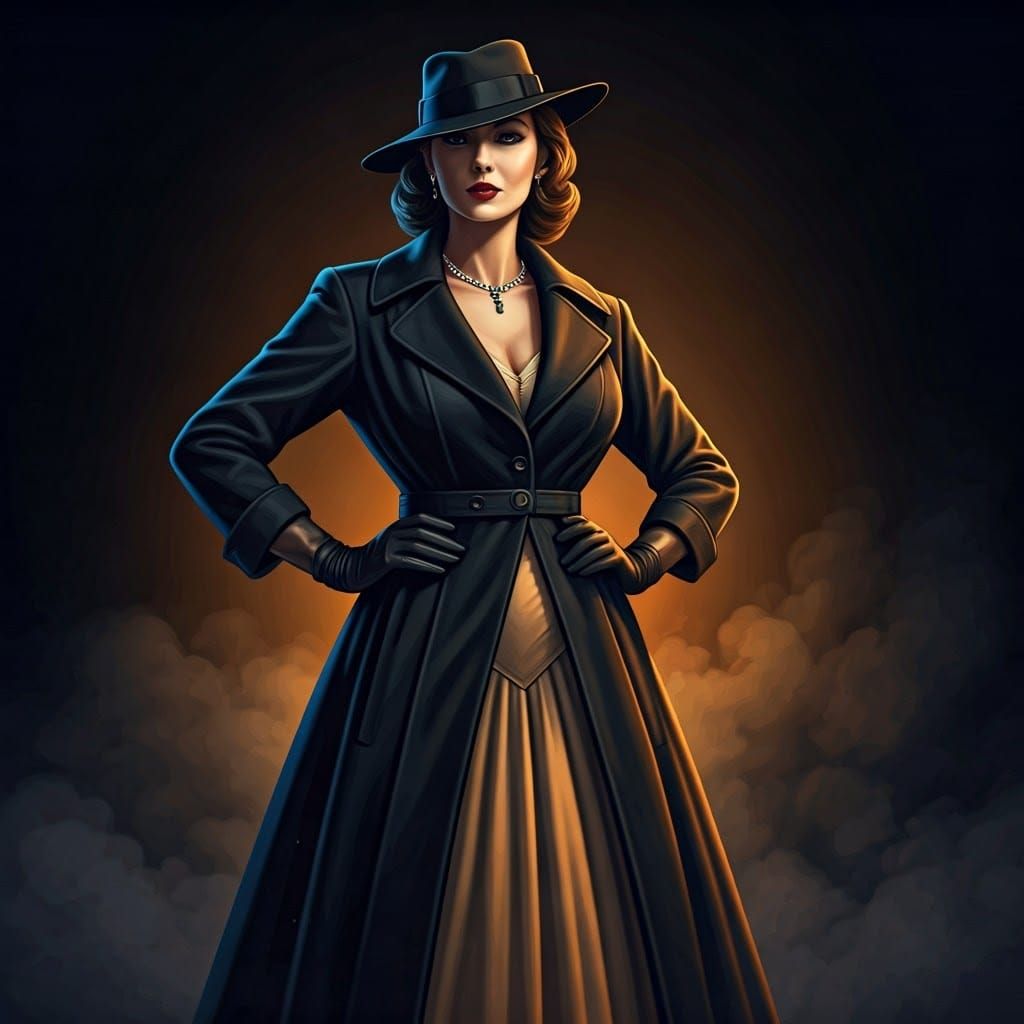 Film Noir Woman in Alleyway