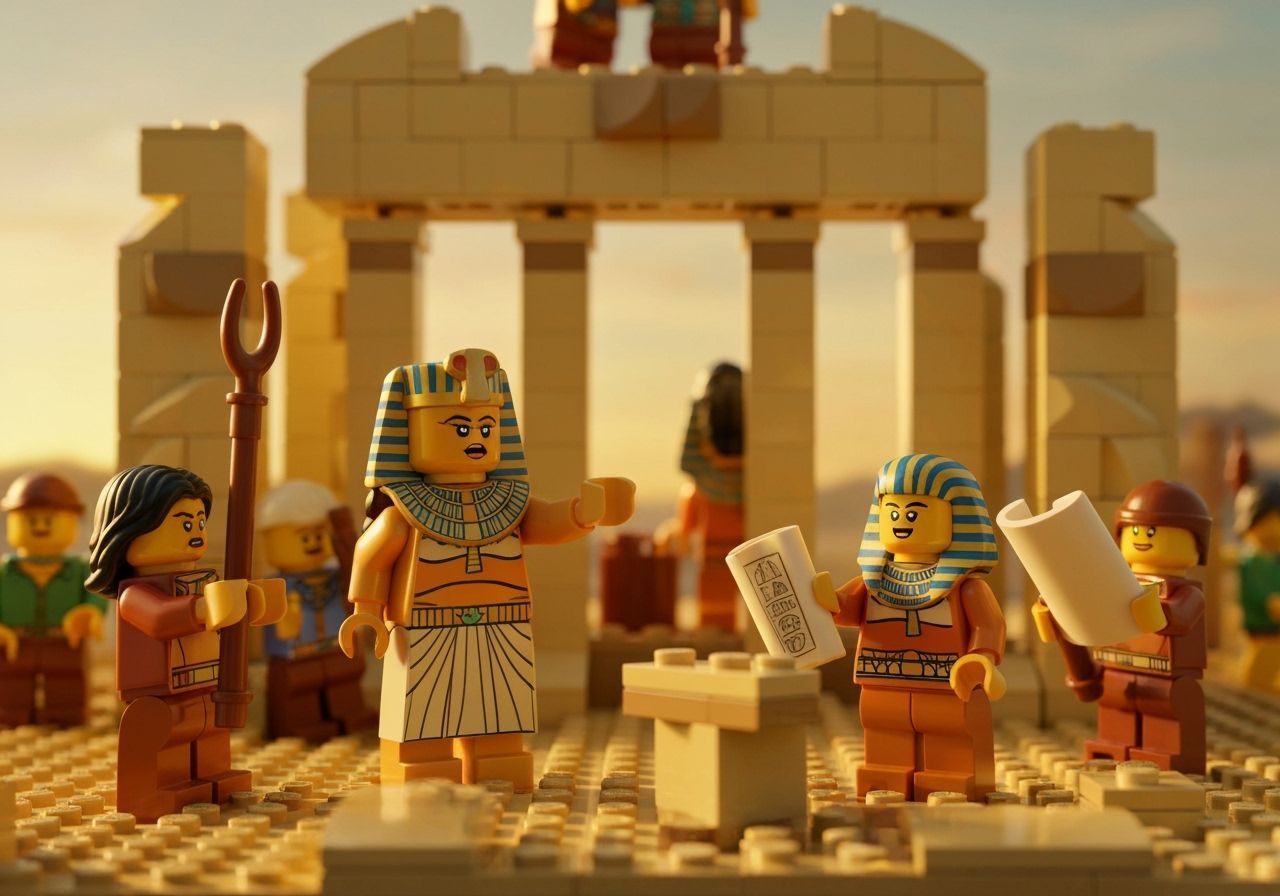 Lego Queen Hatshepsut Directs Temple Construction