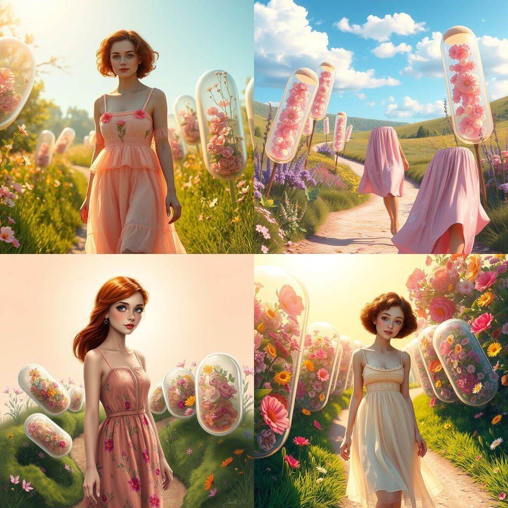 Whimsical Fairy Road in Neo-Impressionist Oil Painting