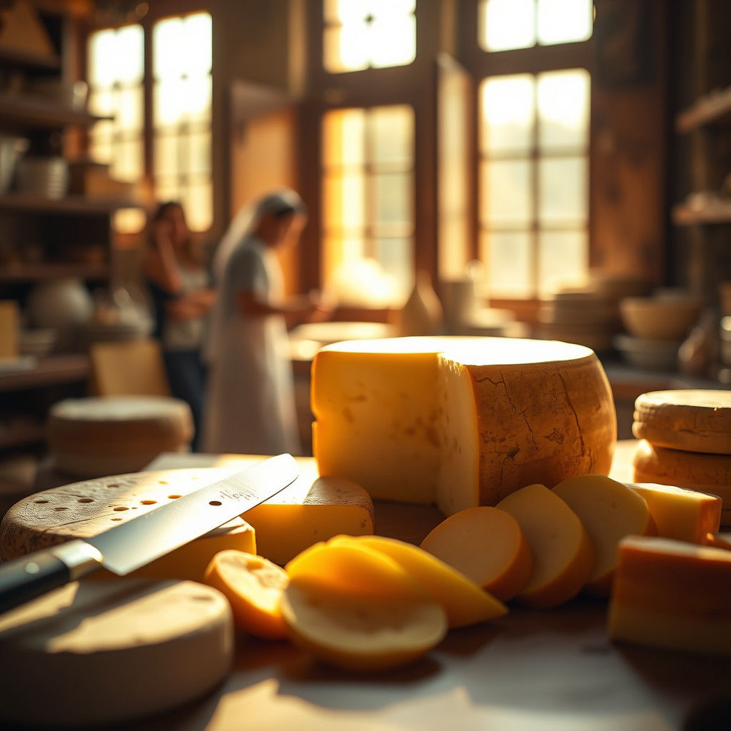 Artisanal Cheese Shop in Tunisia, Cinematic Natural Light