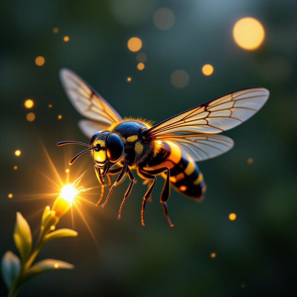 Glowing Firefly in Ultra-Realistic Detail