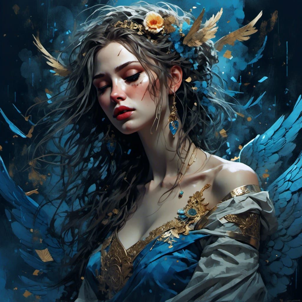 3D Anime Character with Deep Blue Eyes