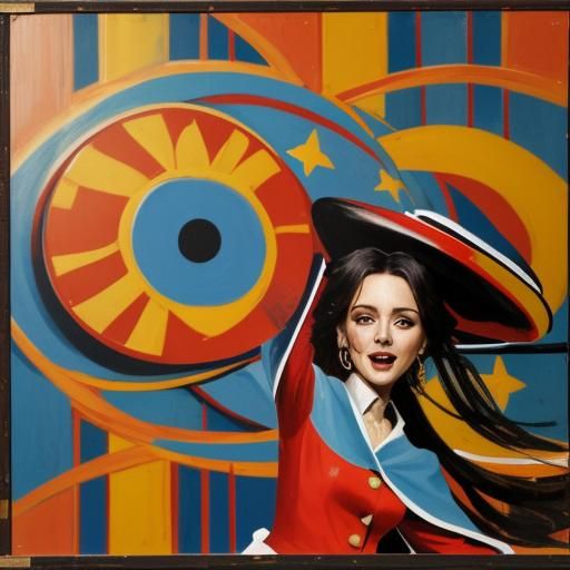 Beautiful Face Dancing in a Summer Field