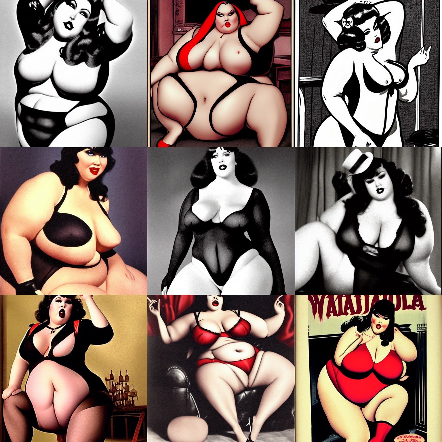 Film Noir Vampirella Portrait of a Plump Beauty