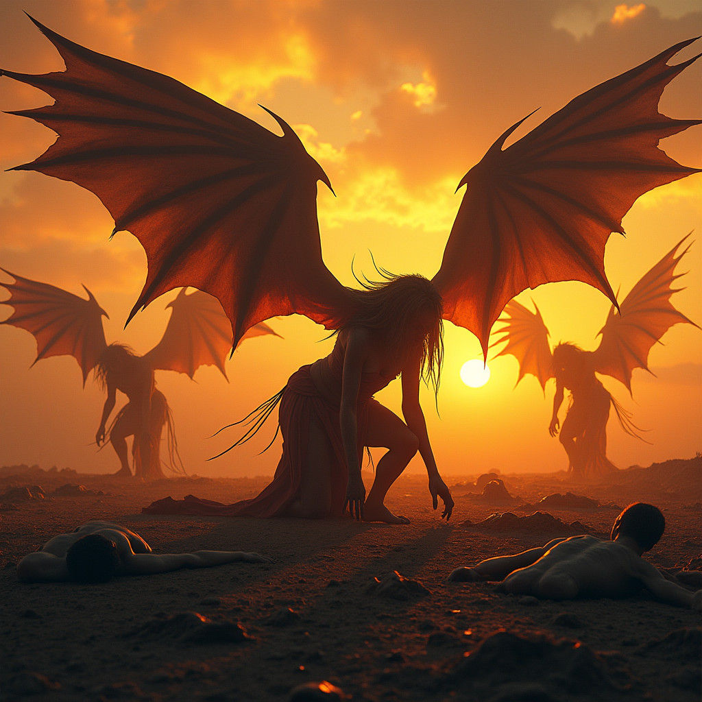 Furies on a Battlefield: Dark Fantasy Concept Art