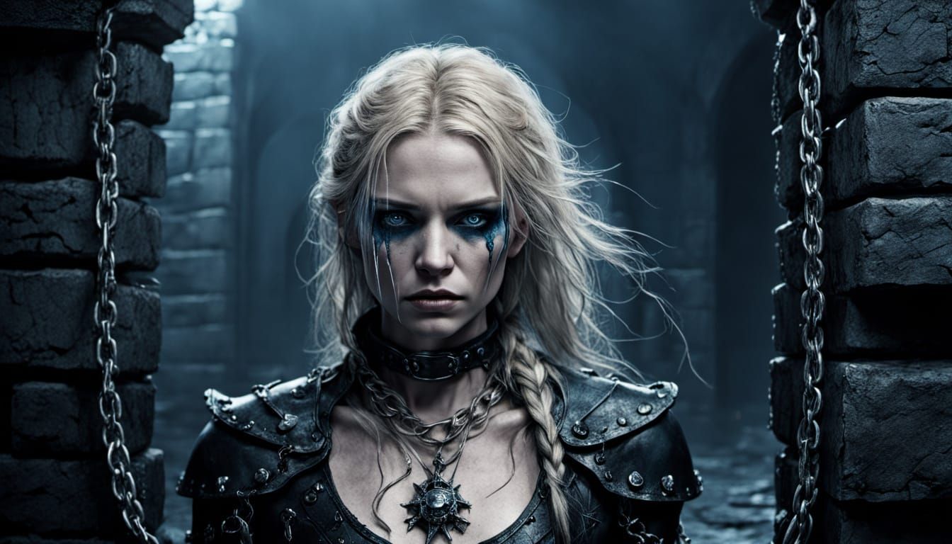 Gothic Dark Fantasy Woman in Chains