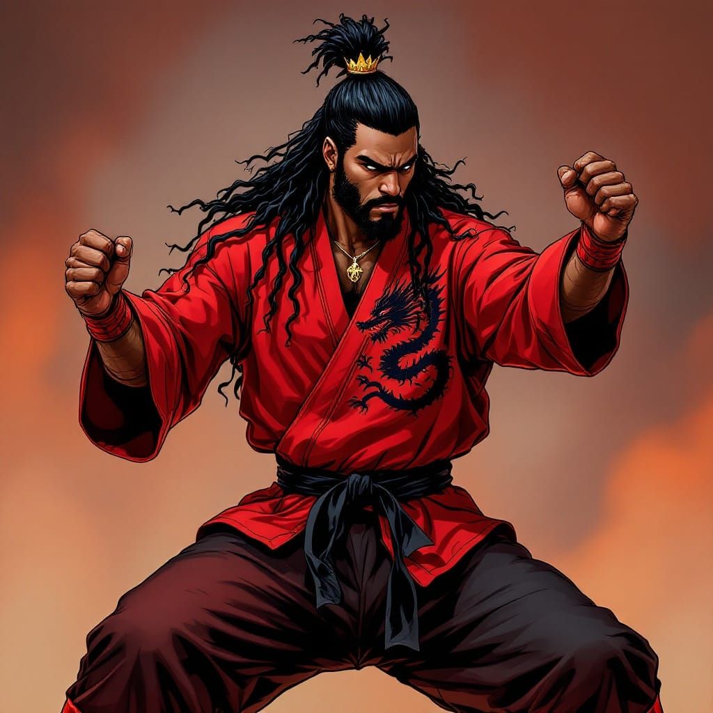 African Warrior in Samurai Regalia