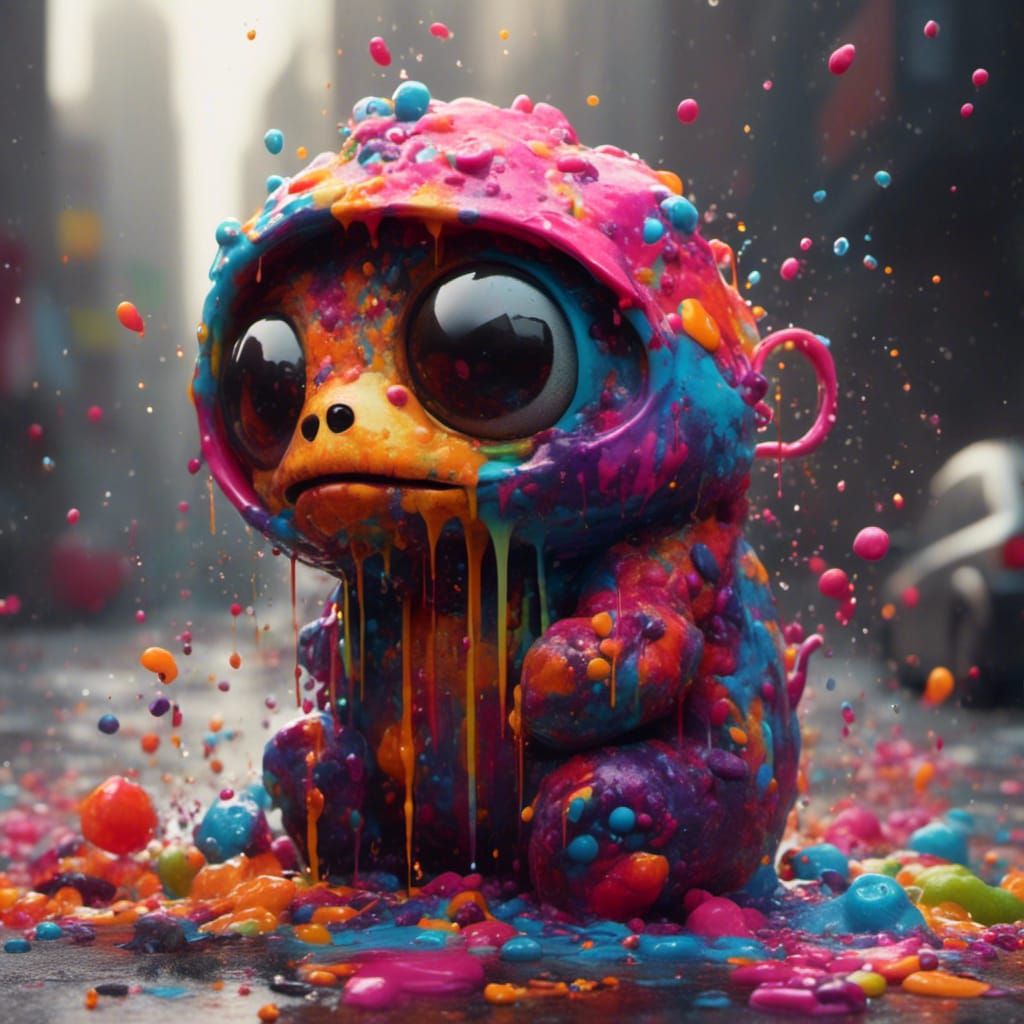 Creepy Cute Graffiti Art in Splash Style