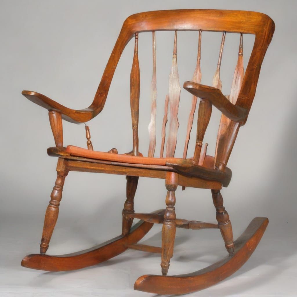 Rocking Chair in Impressionist Pop Art Style