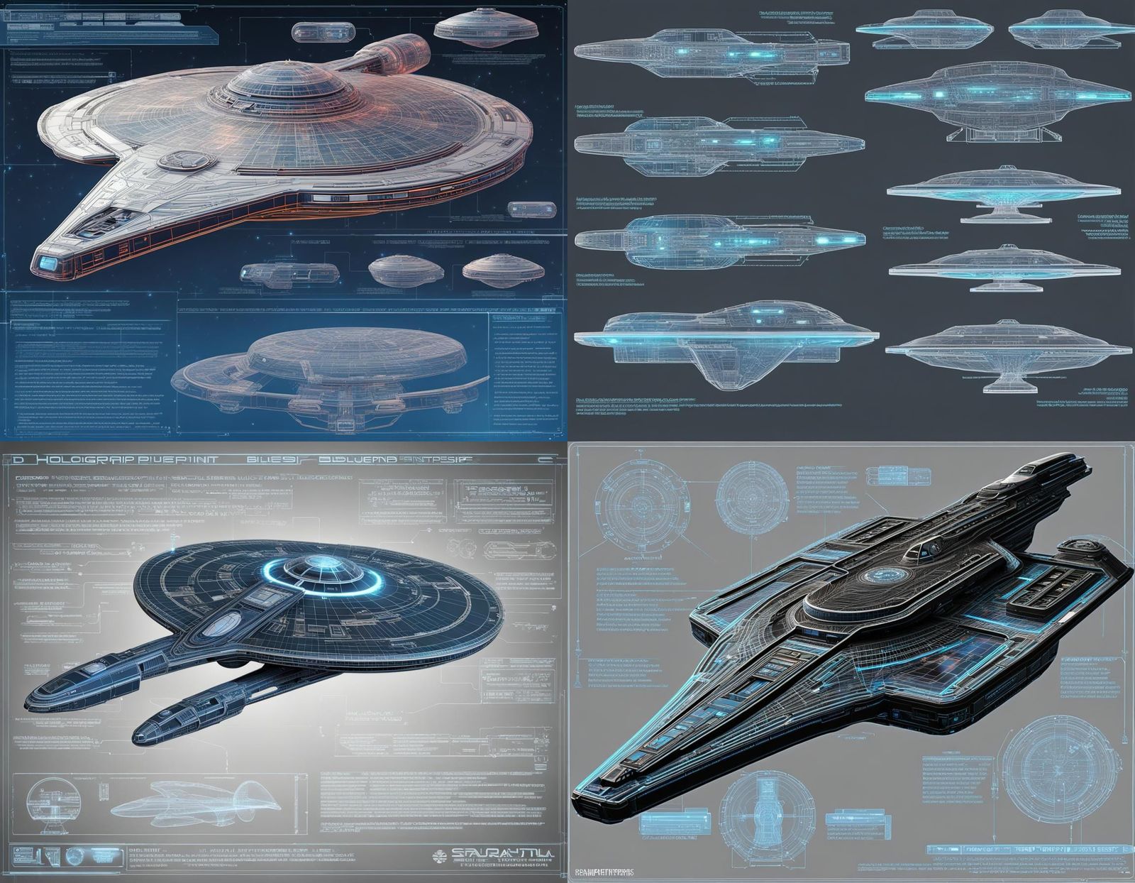 Starship Enterprise: 3D Holographic Blueprint