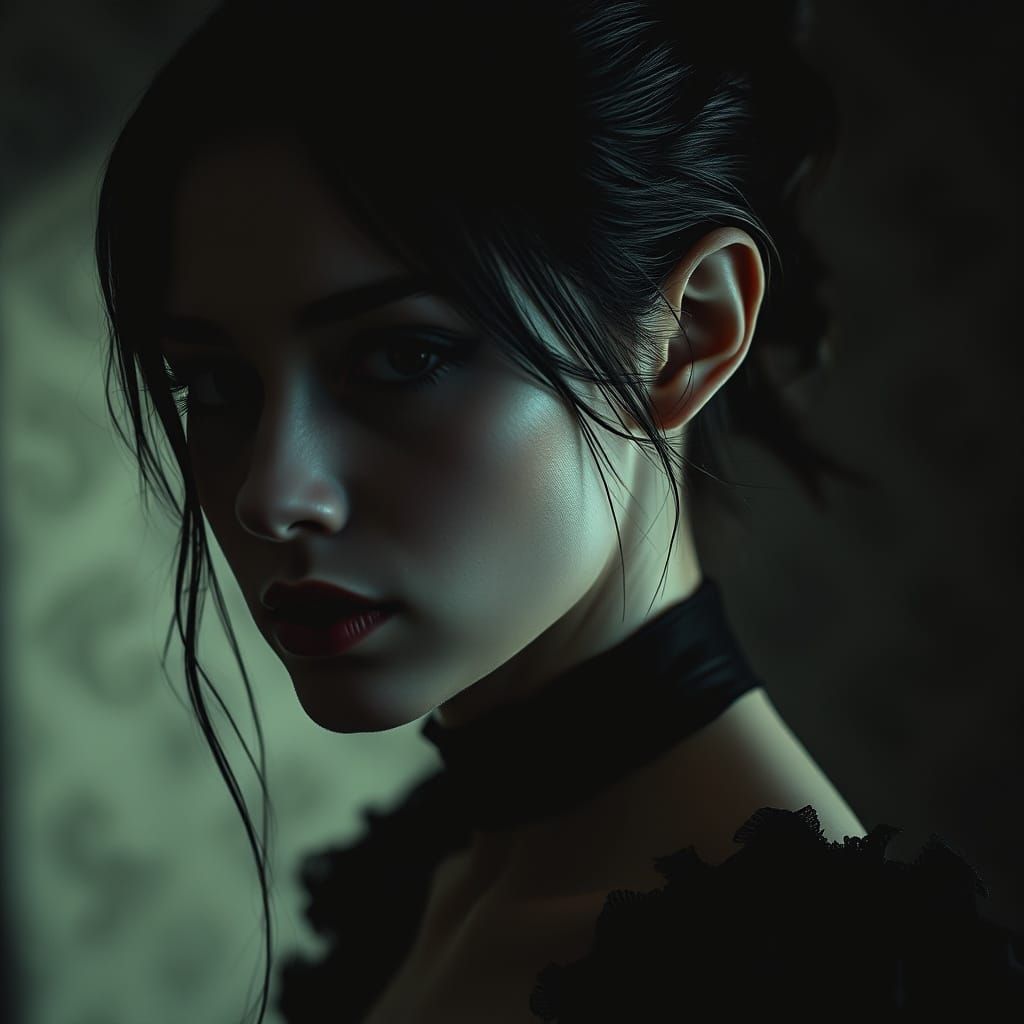Gothic Emo Beauty in Dark Fantasy Style