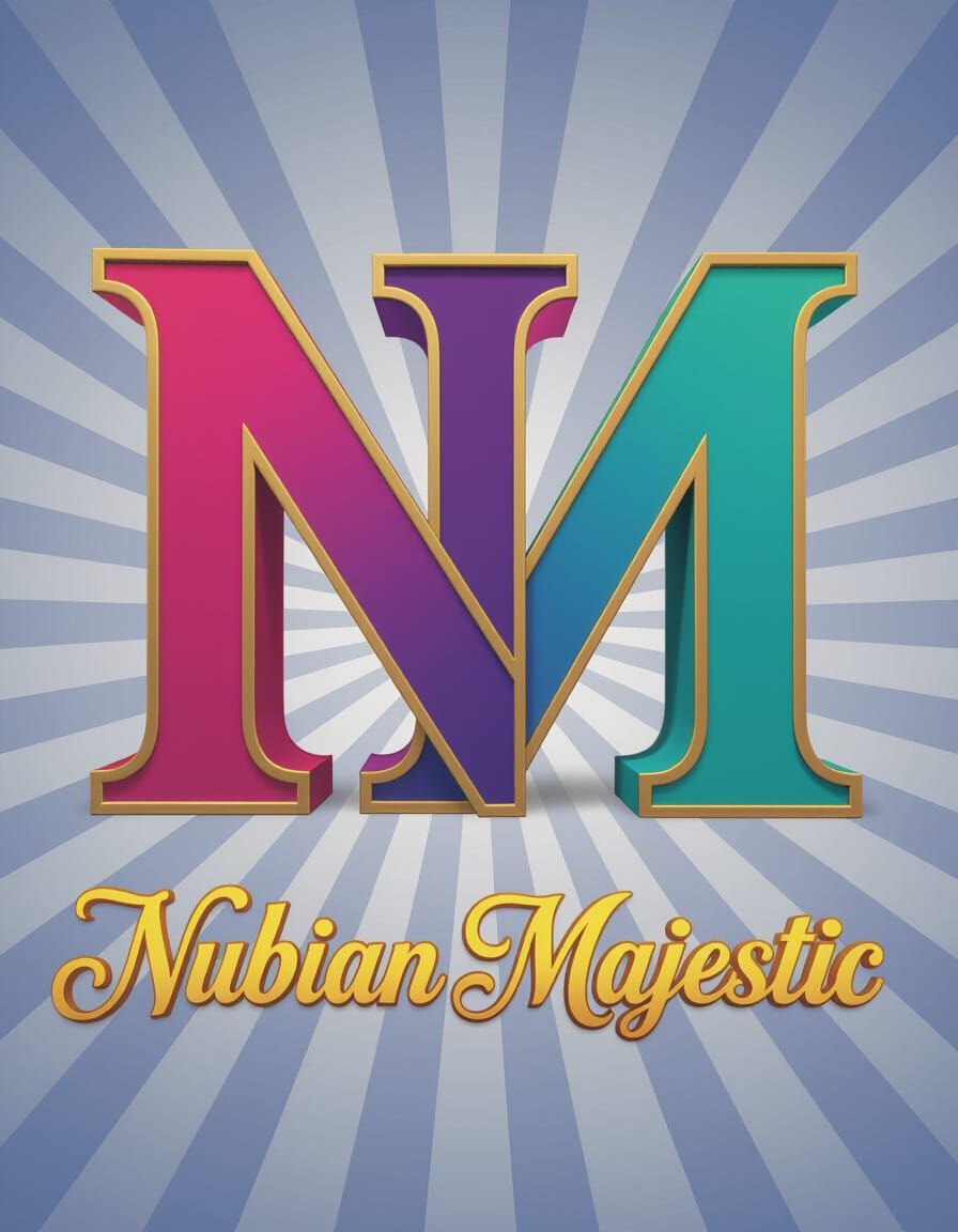 Vibrant 3D Letters NM in Pixar Style