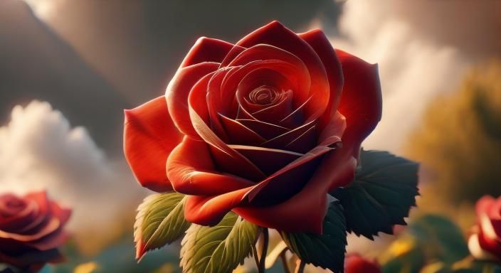 Tachisme Rose in HDR and Dynamic Brushwork