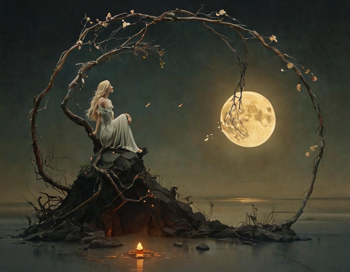 Enchanting Melancholy Scene in a Layered Composition