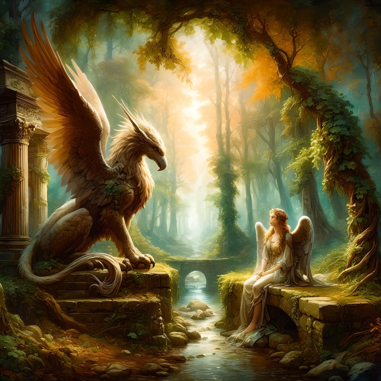 The Griffin And The Beautiful Angel