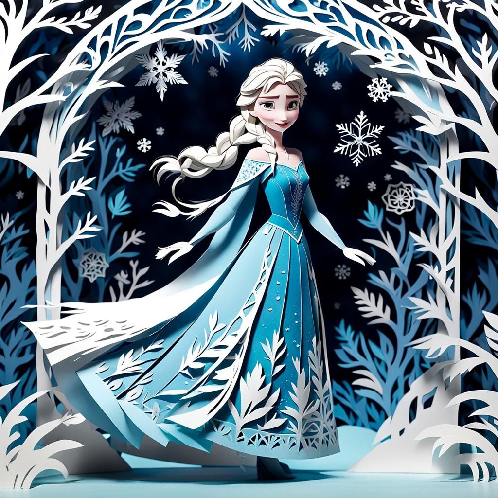 Enchanting Paper-Cut Animation Inspired by Frozen