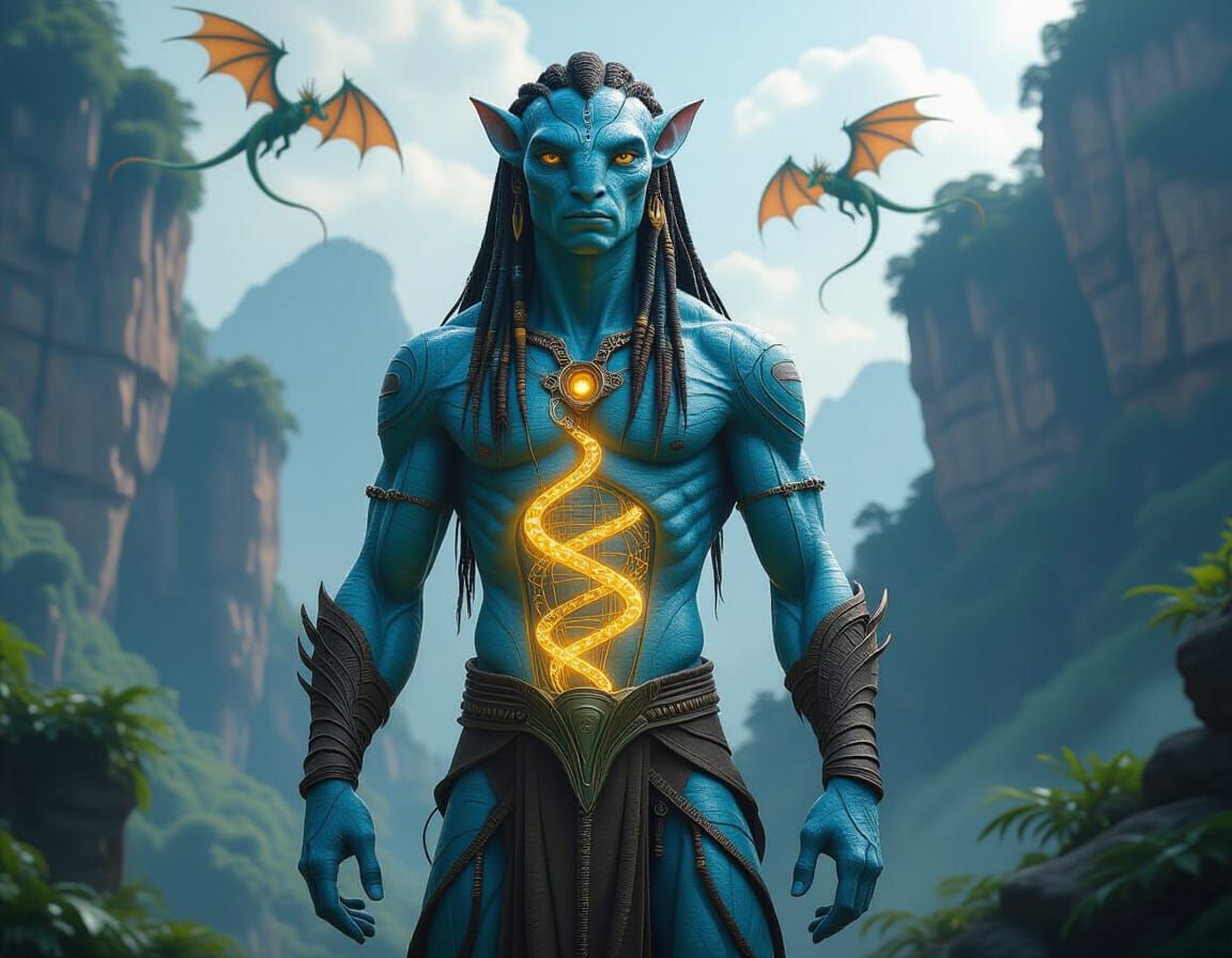 Marble Na'vi Avatar with Quantum Network Body