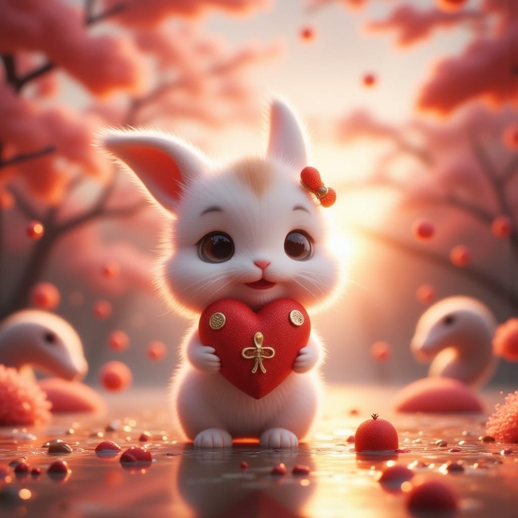 Anime Rabbit Inspired by WLOP, 3D Art