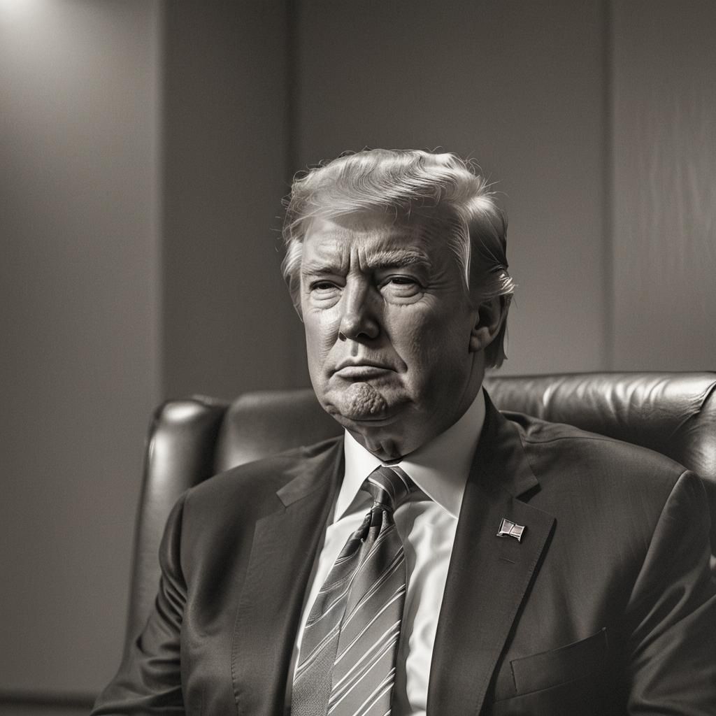 Photorealistic Portrait of Donald Trump in Boardroom