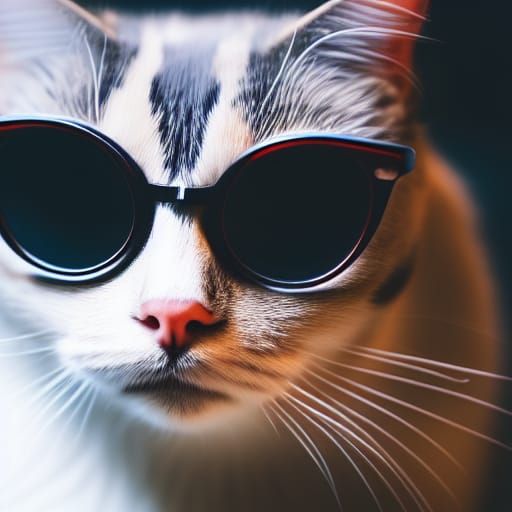 Cat with Glasses in Professional Photo