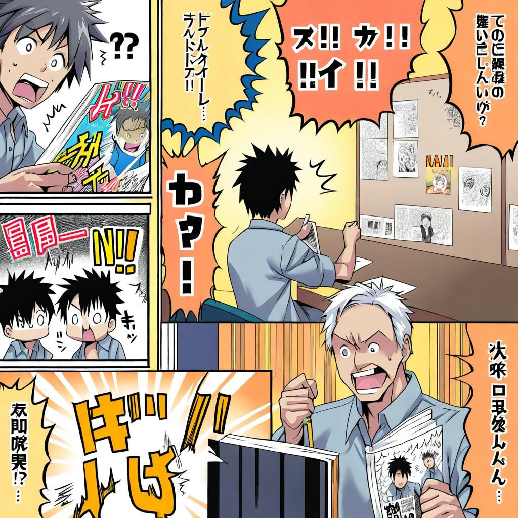 Surprised Man Saying "Nani?" in Manga Style