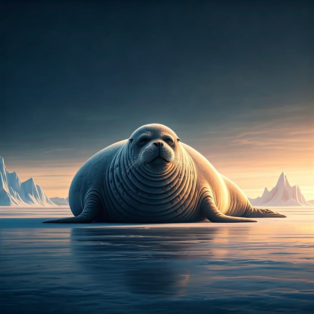 Seal on Ice: 8k Unreal Engine Concept Art