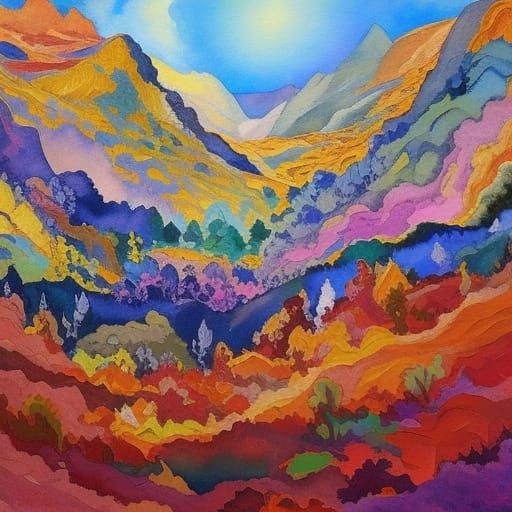 Pendulum Chorus in Gouache Watercolor Style