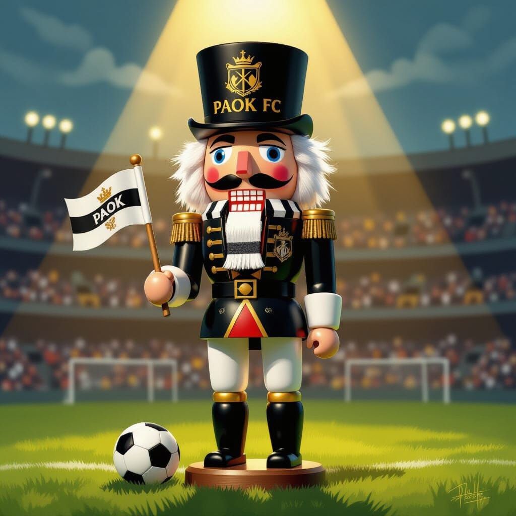 PAOK FC Fan as Whimsical Nutcracker Soldier