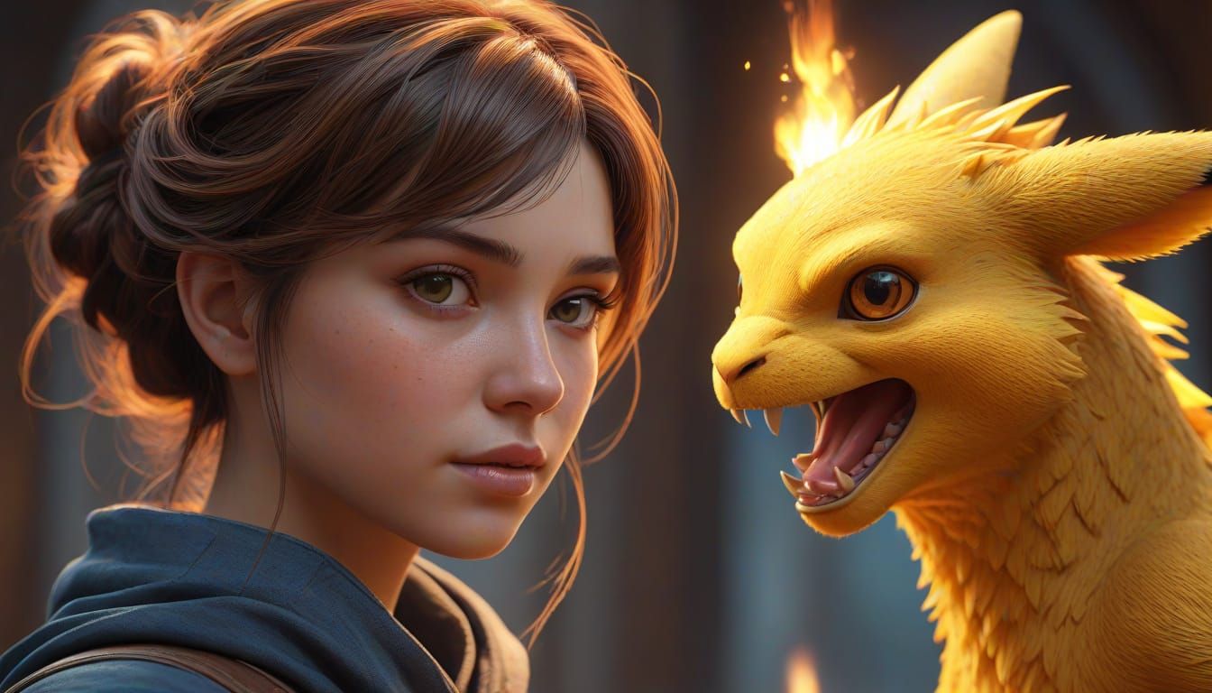 Electrifying Emberling: A Blazing Hybrid of Pikachu and Fire...