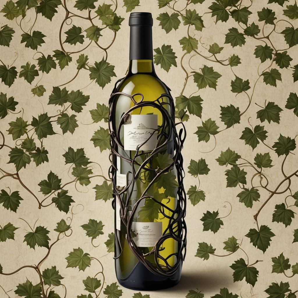 Grapevine Wine Bottle: An AI-Generated Masterpiece