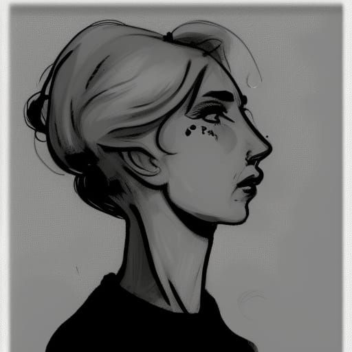 Retro Nose Art Woman Portrait in Hyperdetailed Style