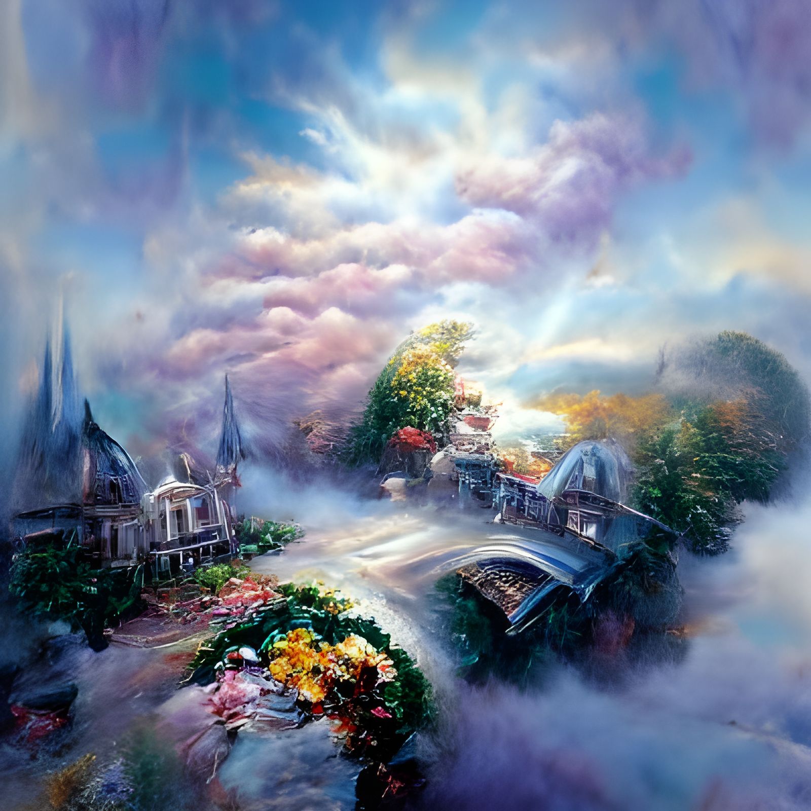 Ethereal Fantasy Landscape in Luminist Style