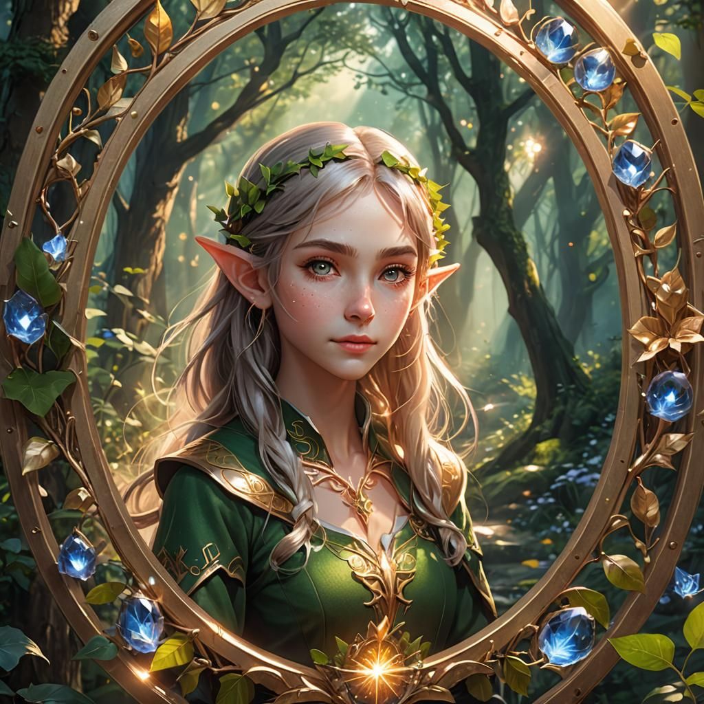 Enchanted Elf Portrait in 3D Anime Style
