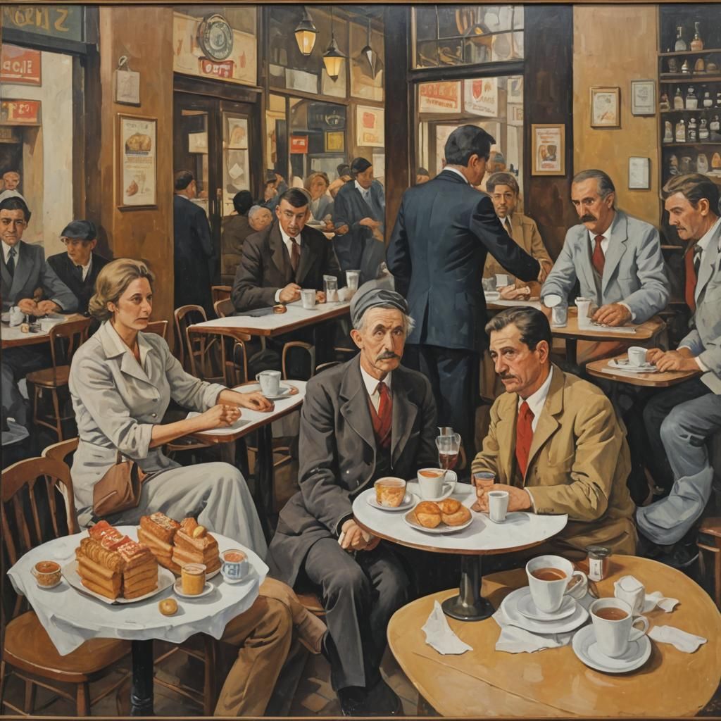 Béla Czene
Hungarian, 1911–1999
"Café-Confiserie", 1974