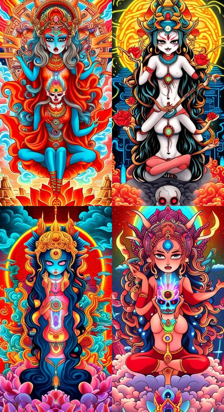 Chibi Vajrayogini in Neon Pagoda City