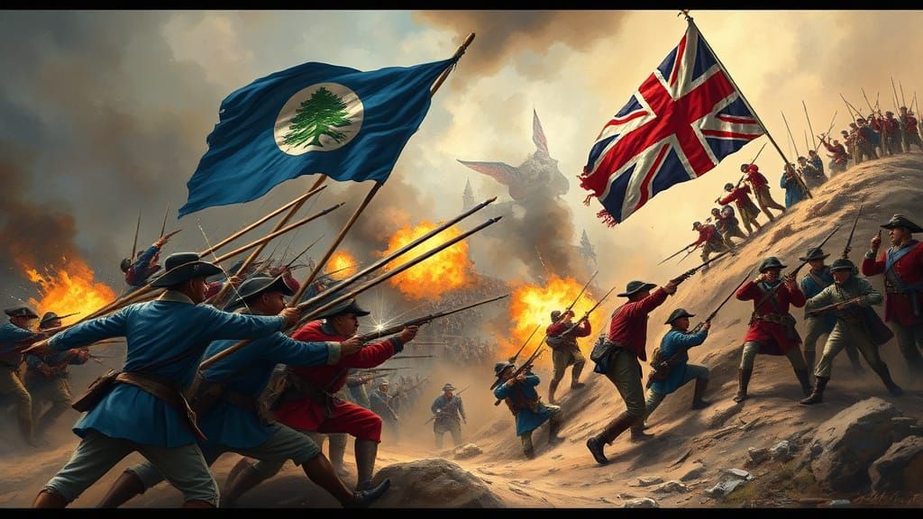 Revolutionary War Battle of Bunker Hill as Oil Painting