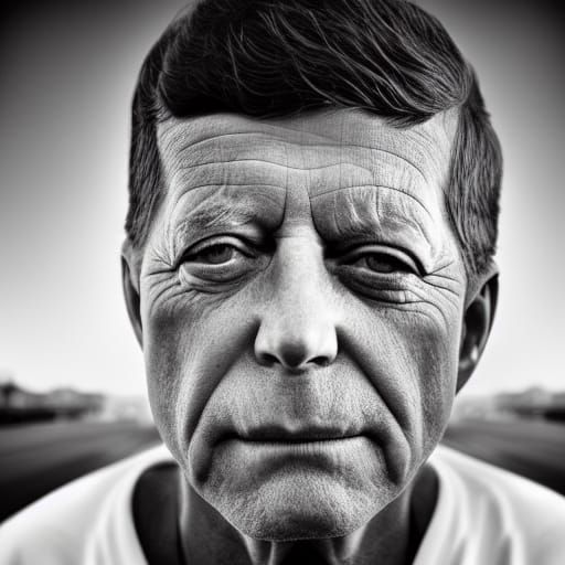 JFK's Killer: Close-Up Portrait in Photographic Style