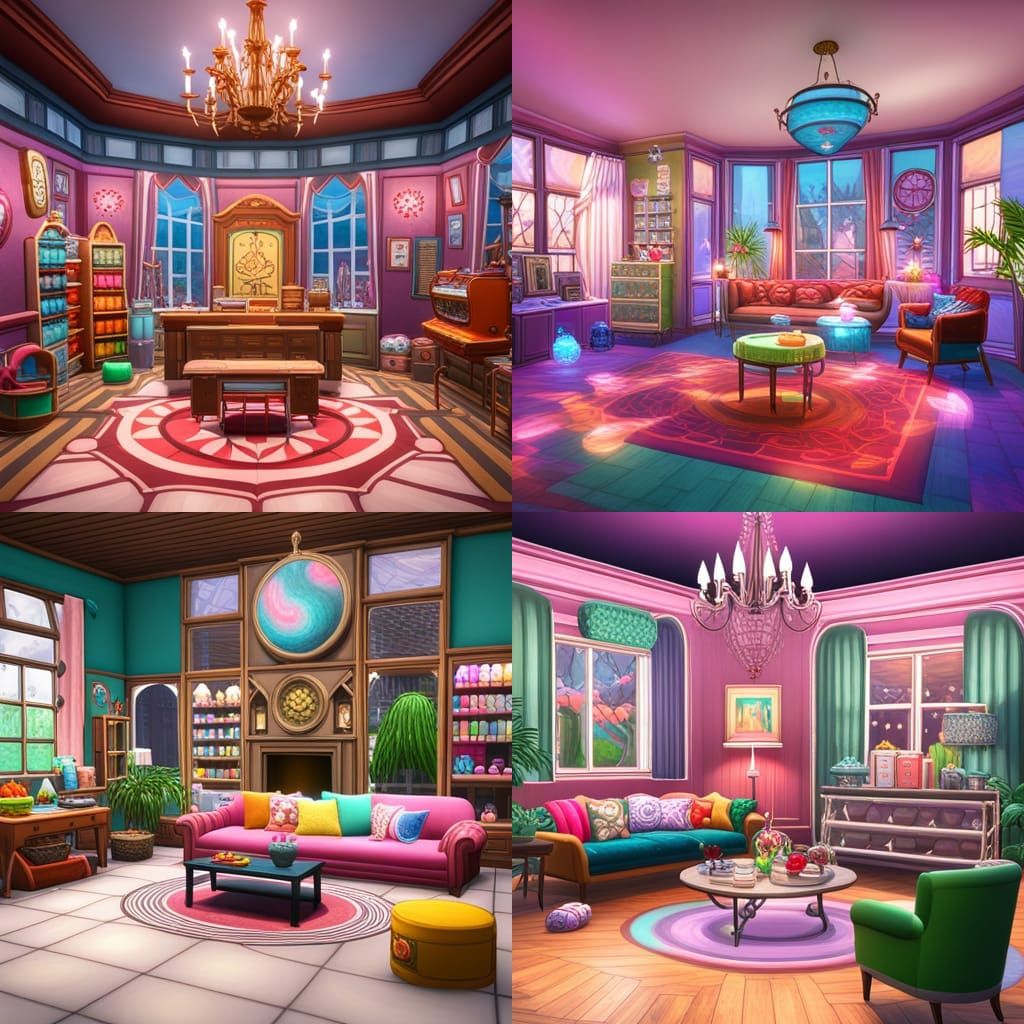 Sims 4 Spellcaster Home in Candy Art Style