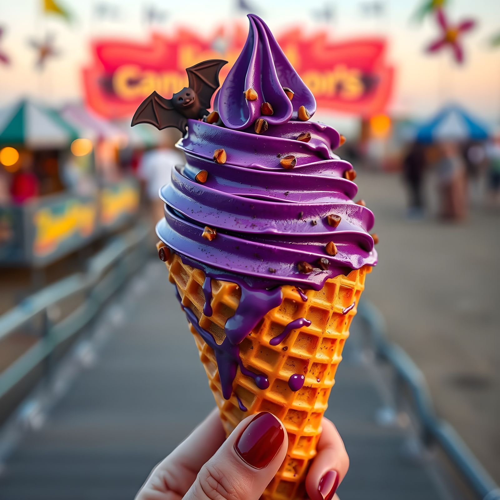 Halloween Ice Cream Cone in Candy Art Style