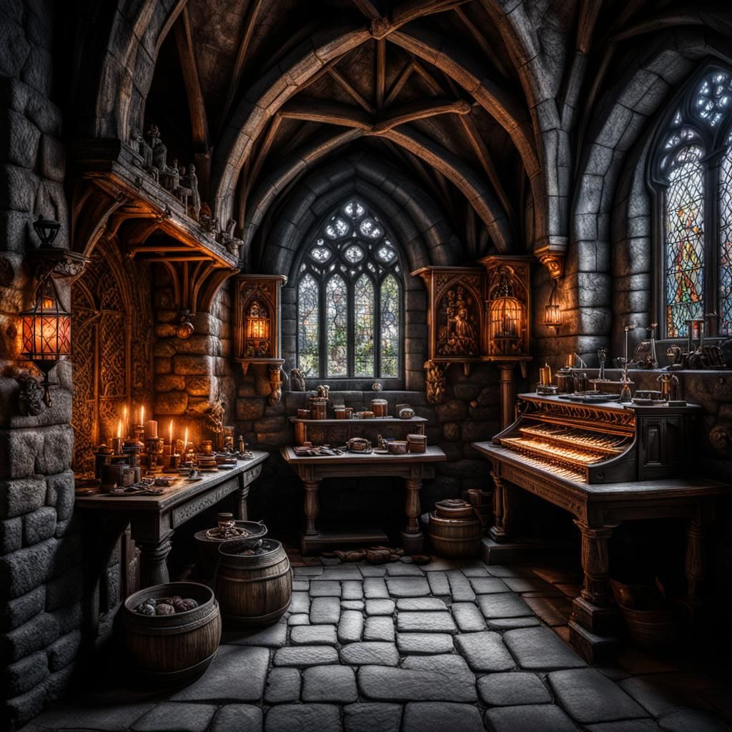 Hyperrealistic Medieval Lair in High Definition