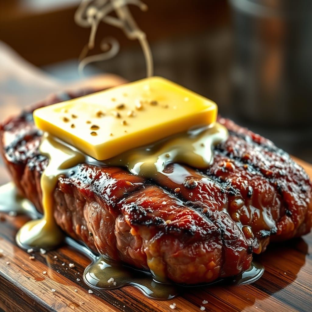 Mouthwatering Grilled Steak with Melting Butter