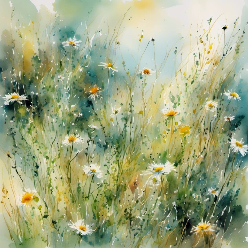 Lush Flowy Summer Meadow Landscape