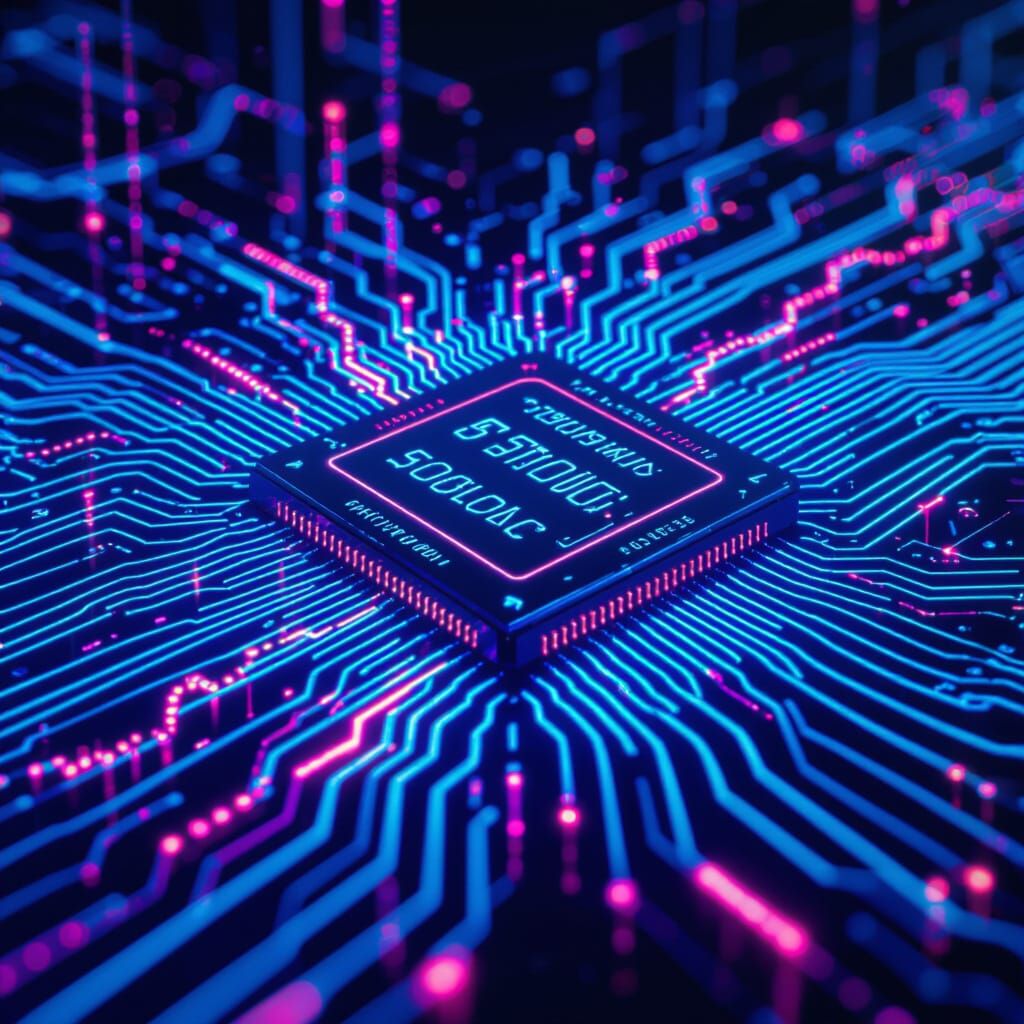 Futuristic Neon Trading Platform Interface