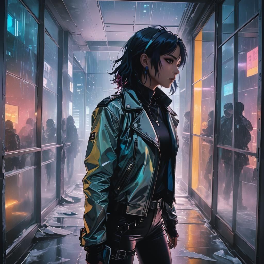 Anime Courier in Cyberpunk High Rise