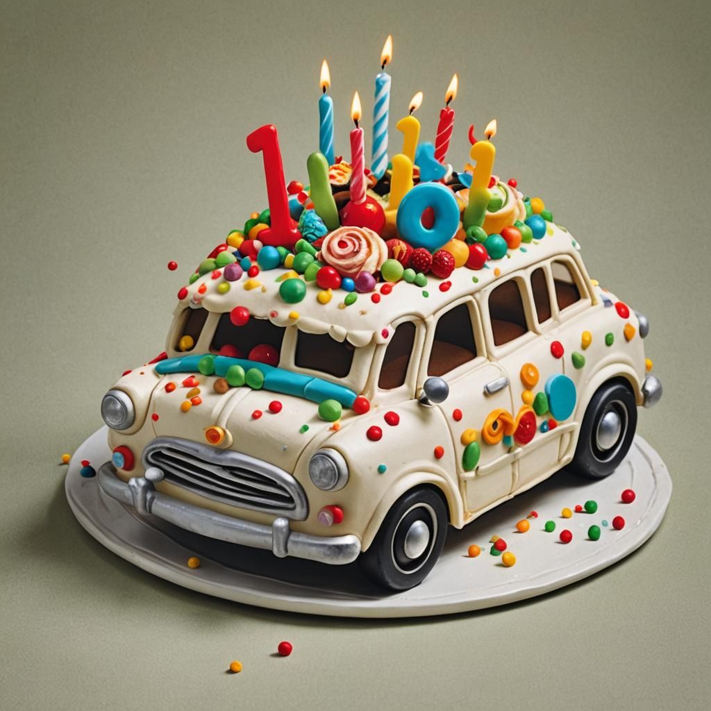 Whimsical Car Cake on Food Magazine Cover