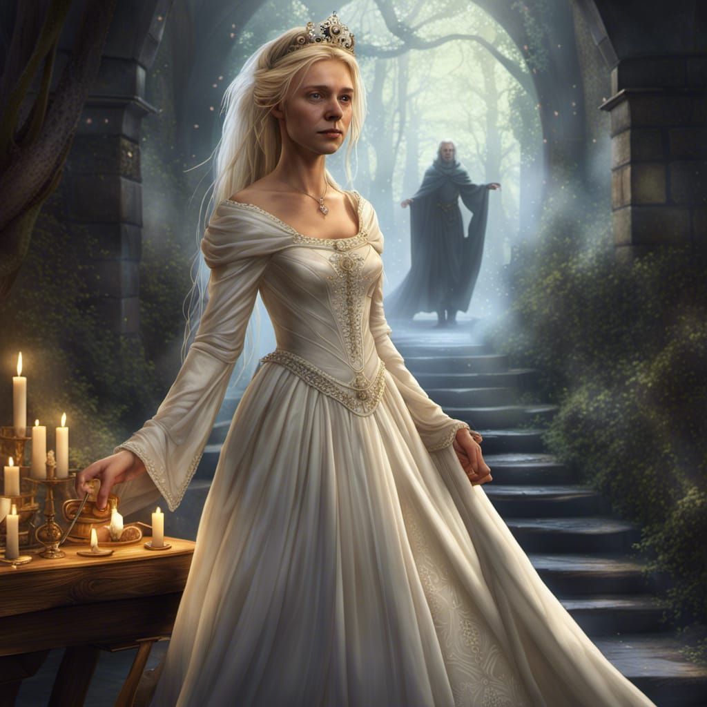 Regal Princess Bride in High Fantasy Digital Painting